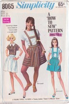 Simplicity Vintage Pattern 8065 Sz 10 Misses&#39; Blouse, Skirt In 2 Lengths Uncut - £3.06 GBP