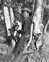 Roy Rogers leaning on tree with dog 8x10 Photo - $7.99