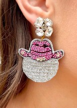 Taylor Shaye women&#39;s disco cowgirl earrings in Silver/Pink - size One Size - £30.18 GBP