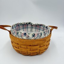 Longaberger Round Darning Basket Divided Protector Fruit Liner 1993 - $912.21 MXN