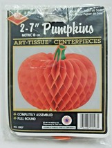 1991 Beistle 2-7&quot; Pumpkins Art Tissue Centerpieces New In Packaging - £8.03 GBP