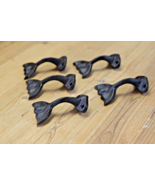 5 Cast Iron Whale Tail Hooks Coat Hat Closet Hall Tree Jacket Tale Rusti... - $357.17 MXN