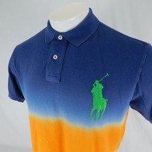 Polo Ralph Lauren Blue Ombre Big Pony Men Polo Shirt Sz L Custom Fit - £51.95 GBP