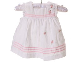 Sweet Vintage Little Bitty Sun Dress - White Eyelet with Pink Trim - 6-9 months - £7.59 GBP