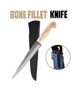 Bone Handle New Fixed Blade Knife Set Full Tang w/Leather Sheath - $568.51 MXN