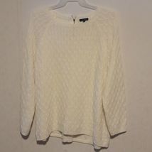 Verve Ami Knit Sweater White 1/4 Back Zip White sz 2X - £11.41 GBP