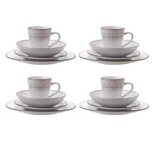 Rustic Fare Dinnerware Set Cream Set Of 16 - £75.17 GBP