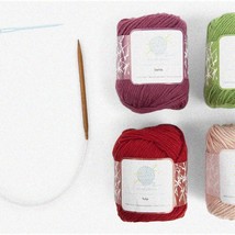 ZenStitch Mindful Knitting Set - 100% Cotton Yarn, Circular Needles, Yarn Needle - $65.29