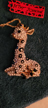 New Betsey Johnson Necklace Baby Giraffe Black and White Rhinestones Llama Alpac - £11.78 GBP