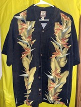 Tommy Bahama Black Floral Button Down Shirt Medium - $22.44