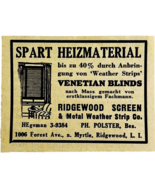 1945 WW2 German-USA Advertisement Ridgewood Screen Co Venetian Blinds NY... - €17,05 EUR