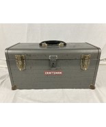 Vintage Sears Craftsman 18&quot; Mechanics Toolbox Gray With Red Metal Pullou... - $24.95