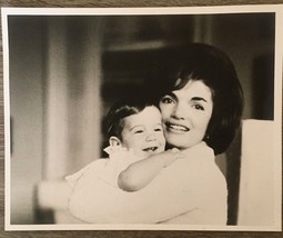 Jacqueline Kennedy w Baby John Jr 8x10 Black &amp; White Photo Jackie JFK Jr c1961 - £54.84 GBP