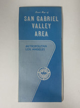 Vintage Aaa Automobile 1992 San Gabriel Valley Area Los Angeles City Street Map - £13.41 GBP