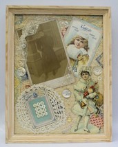 Antique Victorian Framed Handmade 3D Photo Diecut Embossed Keepsakes - £24.05 GBP