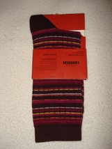 NIP Missoni for Target Purple Stripe Crew Socks Womens Shoe Size 4-10  - £11.99 GBP