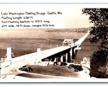 RPPC Lake Washington Floating Bridge Seattle WA Washington UNP Postcard R23 - $4.90