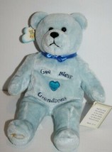 Holy Bears 9&quot; God Bless Grandsons Blue Teddy Bear Bean Bag Soft Toy 2004 NEW - £14.52 GBP