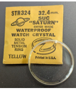 NEW SUC SATURN YELLOW TENSION RING ROUND ACRYLIC WATCH CRYSTAL WATERPROO... - $236.99 MXN