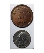 1911 Guatimoc Tapachula Chiapas Cafetal Hacienda Copper Token - £20.29 GBP