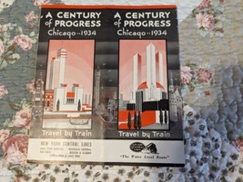 Century of Progress Chicago Worlds Fair 1934 ed TRAVEL BY TRAIN NY Central Line - £7.78 GBP