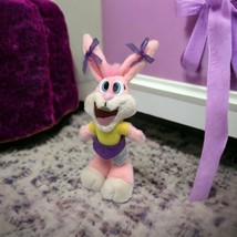 Vintage Tiny Toons Babs Bunny Plush Rabbit w/ 2 Bows Pink 1990 12&quot; Ace N... - $13.32