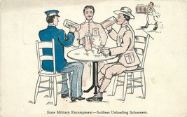 C-1905 Military Comic Humor Beer Encampment Artist impression Postcard 2... - $5.89