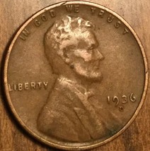 1936D Usa Lincoln Wheat One Cent Penny Coin - £1.37 GBP