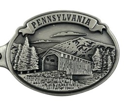 Pennsylvania Pewter Keychain Bridge And Trees - $15.84