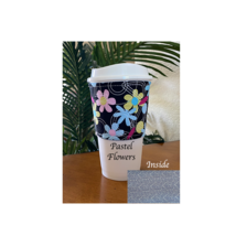 Pastel Flowers Reusable Coffee Cozy - £3.10 GBP