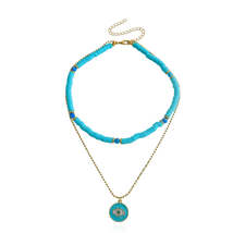 Blue Polymer Clay &amp; Enamel 18K Gold-Plated Evil Eye Layered Pendant Necklace - £11.12 GBP