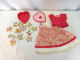 American Girl Bitty Baby Little Sweetie Outfit Valentine&#39;s Day Retired With Puz - £19.39 GBP