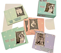 Coasters Go Girl! Drink Set of 16 Assorted Vintage Photos Sayings In Box - £12.15 GBP