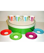 Kate Spade Collins Stripe Demitasse Cup & Saucer Service for 4 New In Box - $48.41