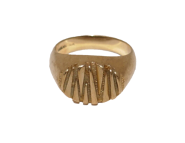 Siffari Designer 10K Yellow Gold Zig Zag Design Ring Size 10 - £281.48 GBP