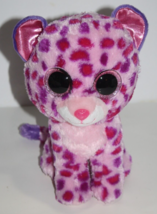 Ty Beanie Baby Boos Cat 8&quot; Leopard Glamour Medium Stuffed Pink Plush Soft Toy - £10.65 GBP