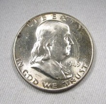 1949 Silver Franklin Half Dollar CH UNC FBL Coin AN317 - £42.73 GBP