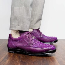 Marco Di Milano genuine caiman hornback & original lizard Sneaker Crater Purple image 6