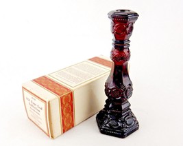 Candlestick Cologne Decanter, AVON 1876 Cape Cod Collection, Cranberry Glass - £10.14 GBP