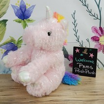Kellytoy Sparkle Unicorn Pink 13" Plush w/ Rainbow Mane Stuffed Animal - £9.03 GBP