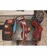 Lot Of 3 Battat Our Generation Toy Horse Brown Saddle for 18 Dolls Missi... - $26.81 CAD
