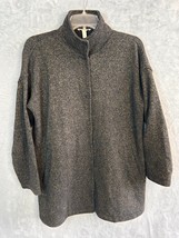 Eileen Fisher Gray Stand Collar Organic Cotton Jacket women&#39;s size XS - £51.94 GBP
