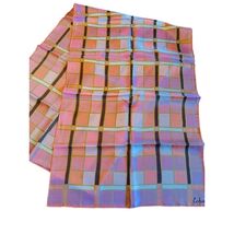VTG 60s ECHO Mod Silk Scarf Pinks Apricot Brown Gold Block Print 44x30 R... - $397.94 MXN