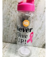 ShipN24Hours. New- Breast Cancer Awarness Water Botttle. “Never Give Up”. - £10.90 GBP