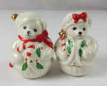 Lenox Adorable Christmas Teddy Bear 2.5&quot; Salt &amp; Pepper Shakers - $9.89