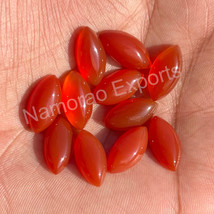 5x10 mm Marquise Natural Red Onyx Cabochon Loose Gemstone Jewelry Making - £6.25 GBP+
