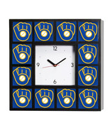 Milwaukee Brewers Retro Glove Logo Team Big Clock with 12 images - £25.72 GBP
