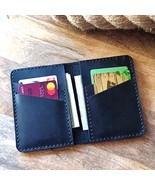 Personalized Slim Leather Wallet for Men Minimalist Billfold Thin Mens W... - £35.85 GBP