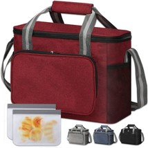 Large Insulated Lunch Bag for Men Women 15L 24 Can Capacity Red BPA Free - £30.44 GBP