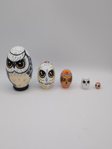 5x Lovely Matryoshka Decors Handmade Classic Traditional Owl Russian Nesting - £11.13 GBP